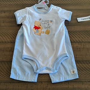 Disney Infant Winnie the Pooh 2 Piece Onesie